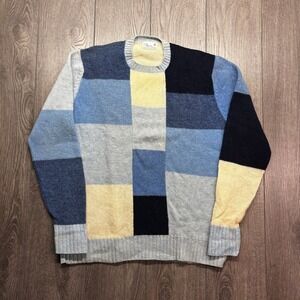 Vintage Deans of Scotland Shetland Wool Blue Sweater 44 Large